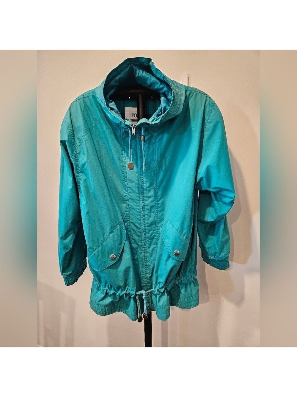 LONDON FOG VINTAGE WOMEN'S GREEN HOODED LONG SLEEVED PERFECT FALL JACKET SIZE S